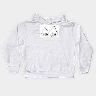 Washington State and Mountains Outline Logo Kids Hoodie